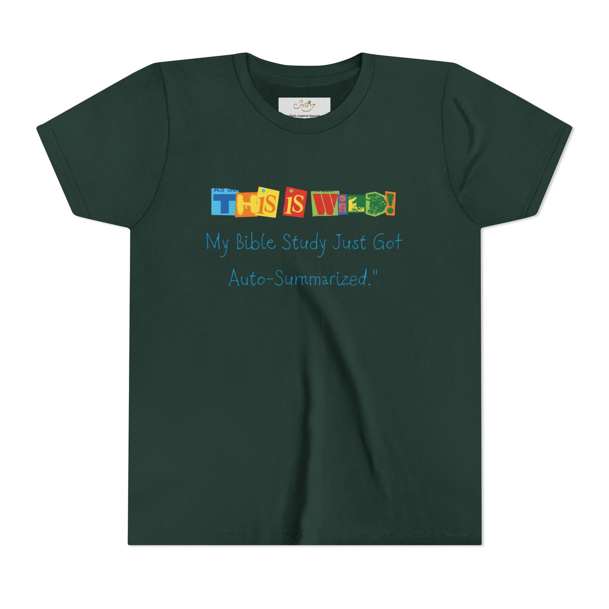 Youth Tee — "This Is Wild! My Bible Study Just Got Auto-Summarized" Funny Kids Christian Shirt
