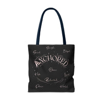 Anchored Inspirational Tote Bag — 'Anchored' Script Design
