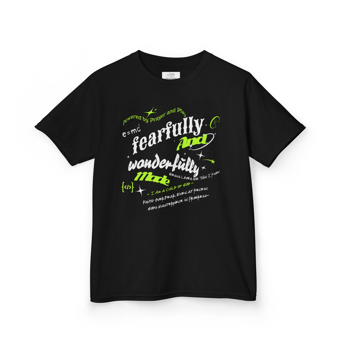 Kids Tee — "Fearfully and Wonderfully Made" Inspirational Christian Shirt