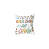 I Am a Child of God Pillow Light Color — Personalized Kids' Faith Decorative Throw Pillow