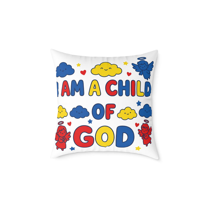I Am a Child of God Pillow — Personalized Kids' Faith Decorative Throw Pillow
