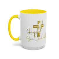 Christian Scripture Coffee Mug – Romans 15:13 Gold Calligraphy Accent Mug (11/15oz)