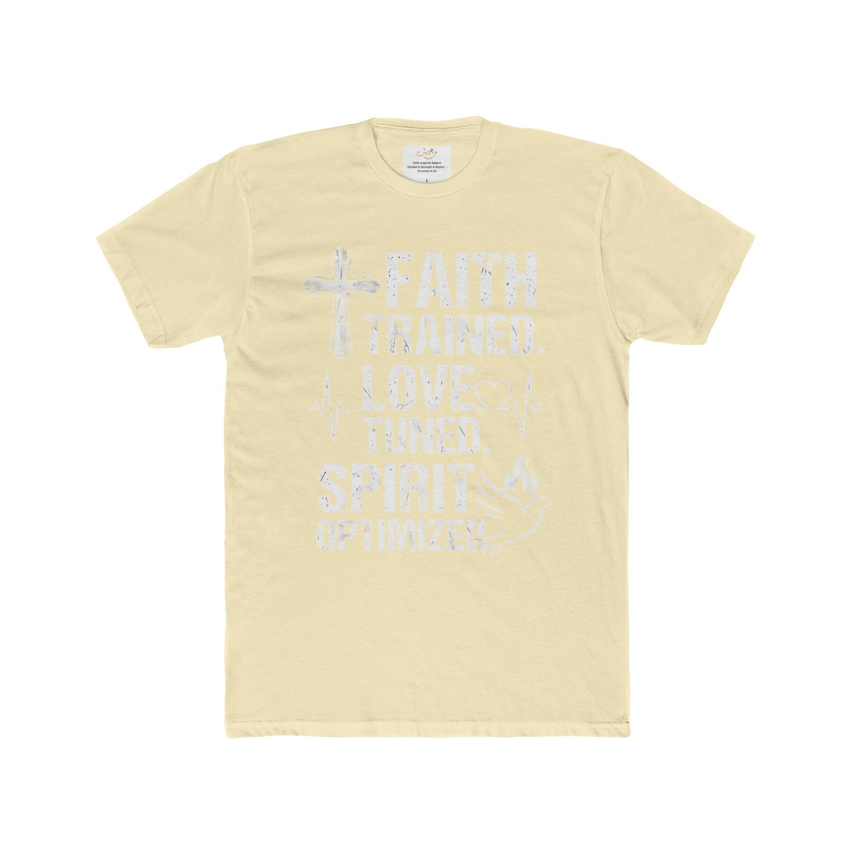 Faith Trained. Love Tuned. Spirit Optimizer Tee – Christian Inspirational T-Shirt
