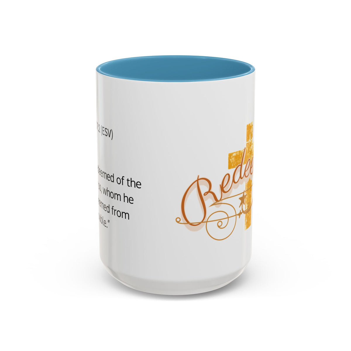 Redeemed Cross Accent Coffee Mug — Inspirational Christian Tea Cup (11/15oz)