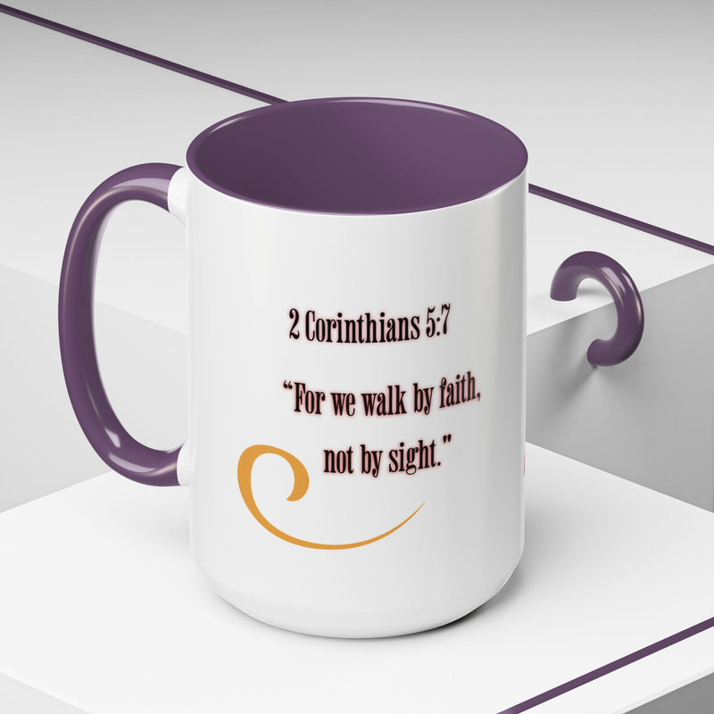 Blessed Coffee Mug — "Walk by Faith" Inspirational Christian Mug