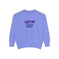 Laptop CEO Sweatshirt — 'Be Your Own Boss' Garment-Dyed Crewneck