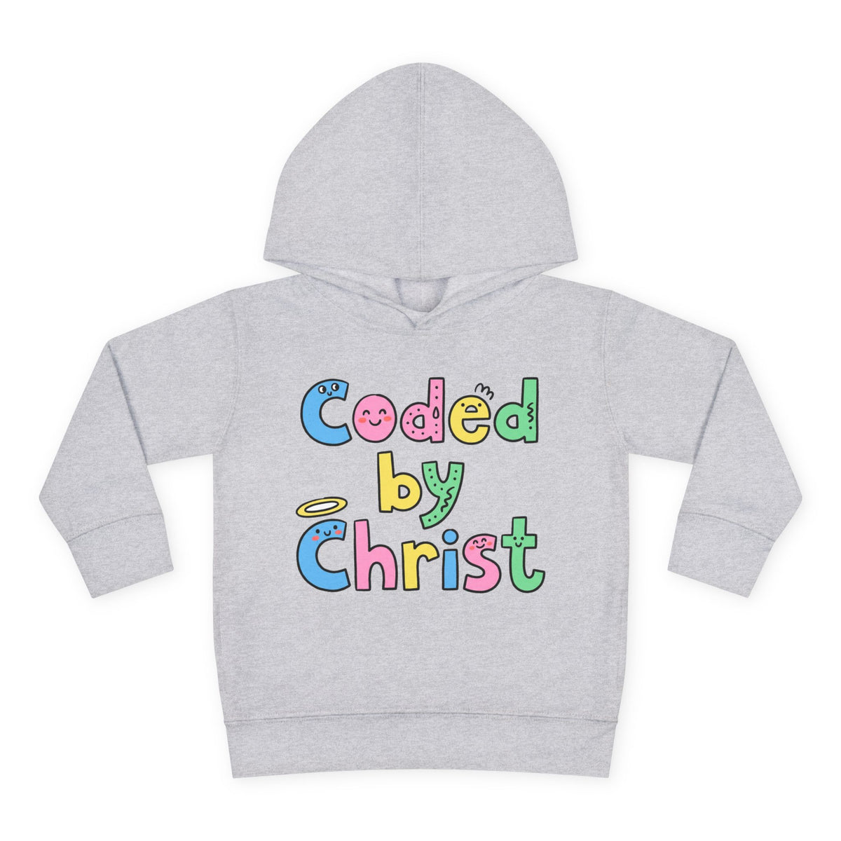 Toddler Hoodie — "Coded by Christ" Colorful Christian Kids Pullover
