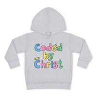Toddler Hoodie — "Coded by Christ" Colorful Christian Kids Pullover