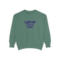 Laptop CEO Sweatshirt — 'Be Your Own Boss' Garment-Dyed Crewneck