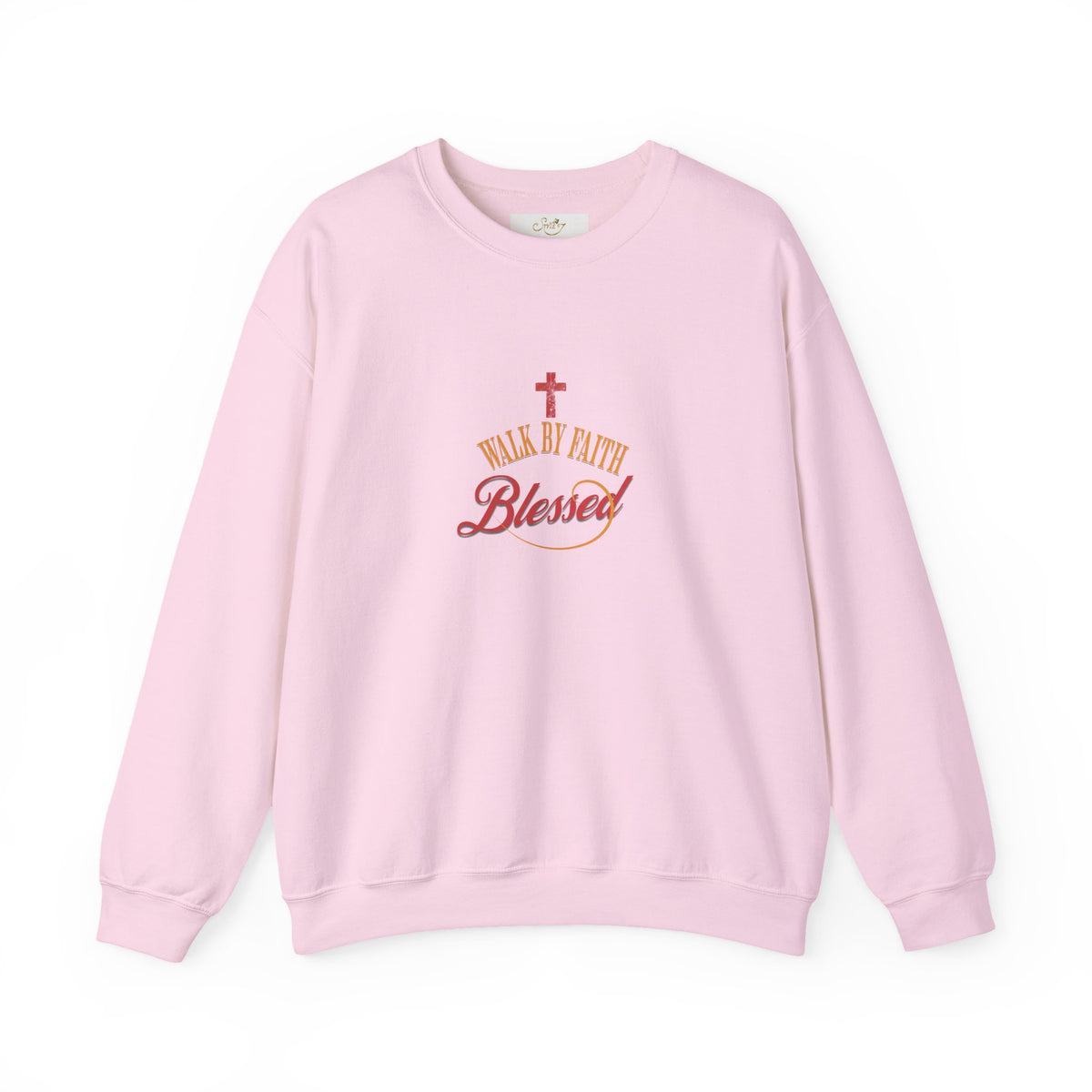 Unisex Christian Crewneck Sweatshirt — "Blessed" Faith Cross Graphic