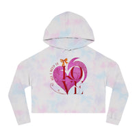 Love Heart Cropped Hoodie — "All I Need Is Love" Women's Valentine Sweatshirt