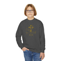 Youth Crewneck Sweatshirt - Gold Glitter Cross “Hope You Can Hold” Christian Tee