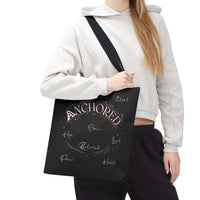 Anchored Inspirational Tote Bag — 'Anchored' Script Design