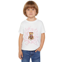 Toddler T‑Shirt — Cute Teddy Bear Cross Design with Pink Script