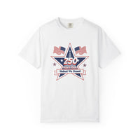Patriotic T-Shirt — "250 Years Bold, United We Stand" with "God Bless America"