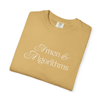 T-Shirt — 'Amen & Algorithms' / 'Blessed with Intelligence' Vintage Garment-Dyed Tee
