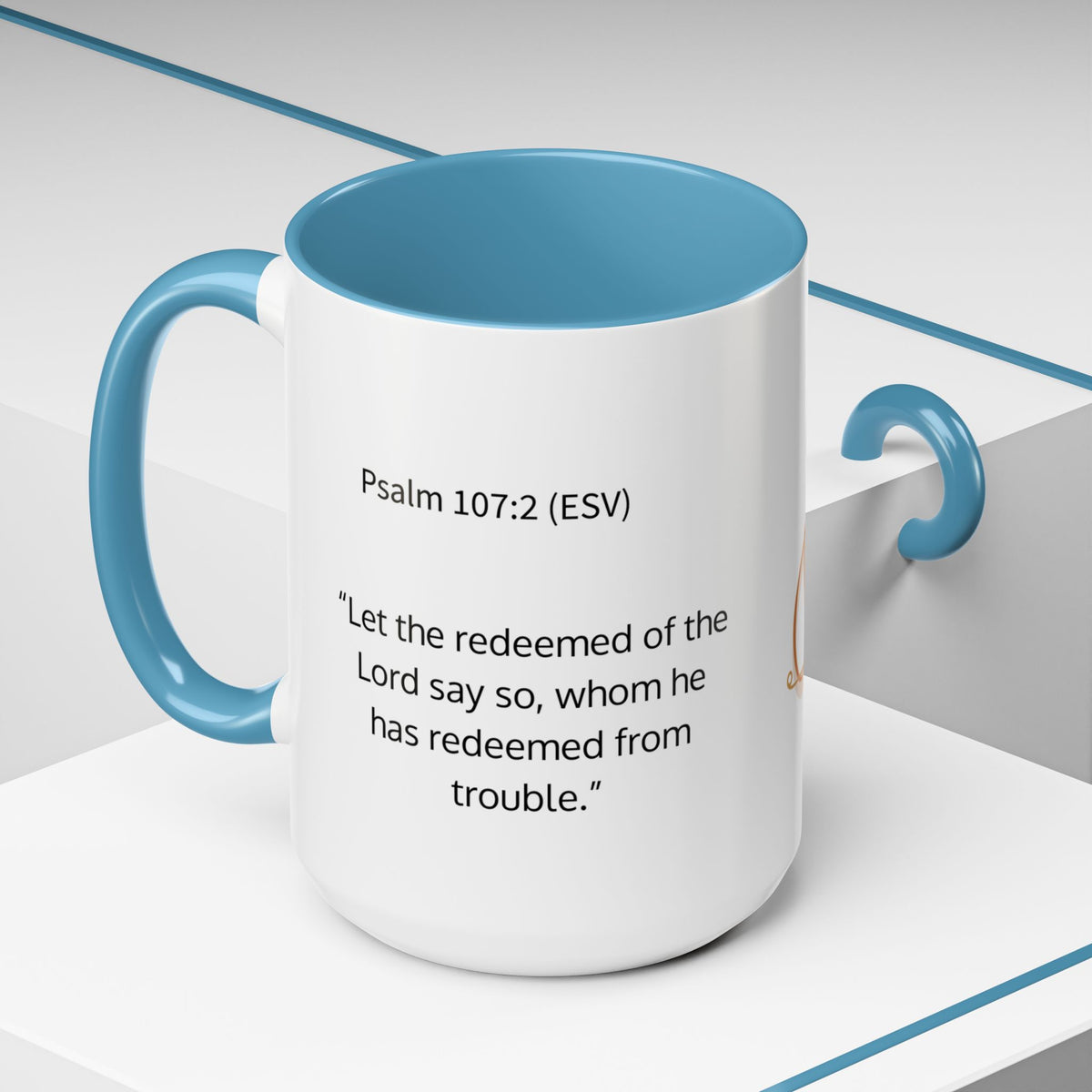 Redeemed Cross Accent Coffee Mug — Inspirational Christian Tea Cup (11/15oz)