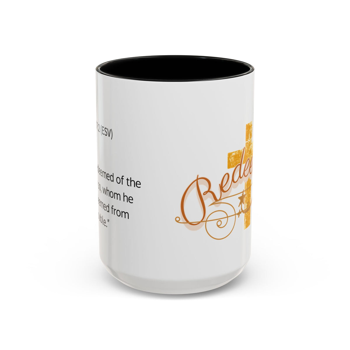 Redeemed Cross Accent Coffee Mug — Inspirational Christian Tea Cup (11/15oz)