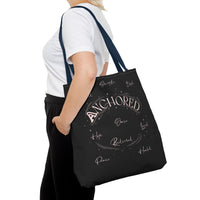 Anchored Inspirational Tote Bag — 'Anchored' Script Design