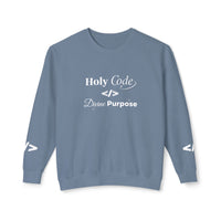 Holy Code Crewneck Sweatshirt — "Divine Purpose" Programmer Graphic