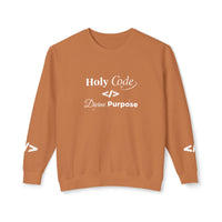 Holy Code Crewneck Sweatshirt — "Divine Purpose" Programmer Graphic