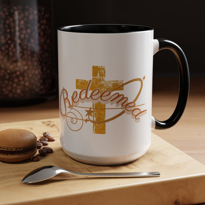 Redeemed Cross Accent Coffee Mug — Inspirational Christian Tea Cup (11/15oz)