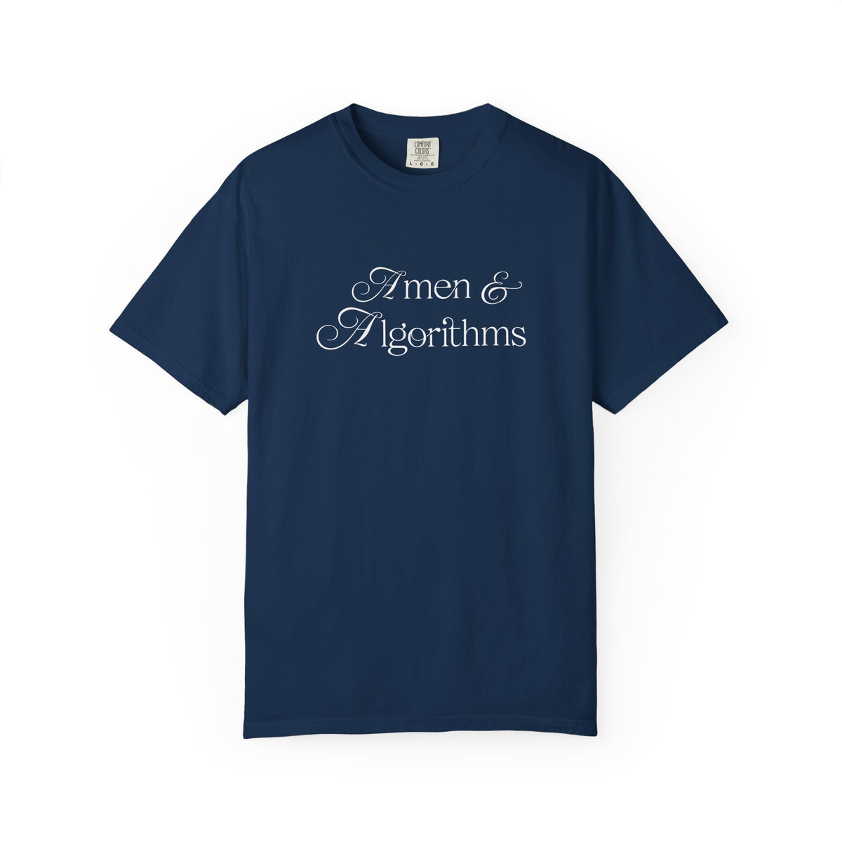 T-Shirt — 'Amen & Algorithms' / 'Blessed with Intelligence' Vintage Garment-Dyed Tee