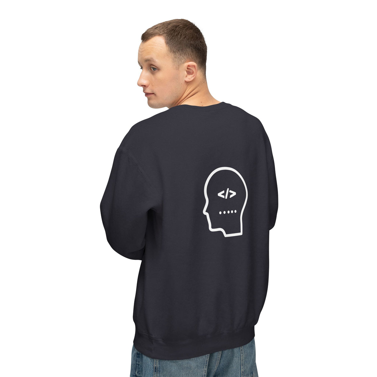Holy Code Crewneck Sweatshirt — "Divine Purpose" Programmer Graphic
