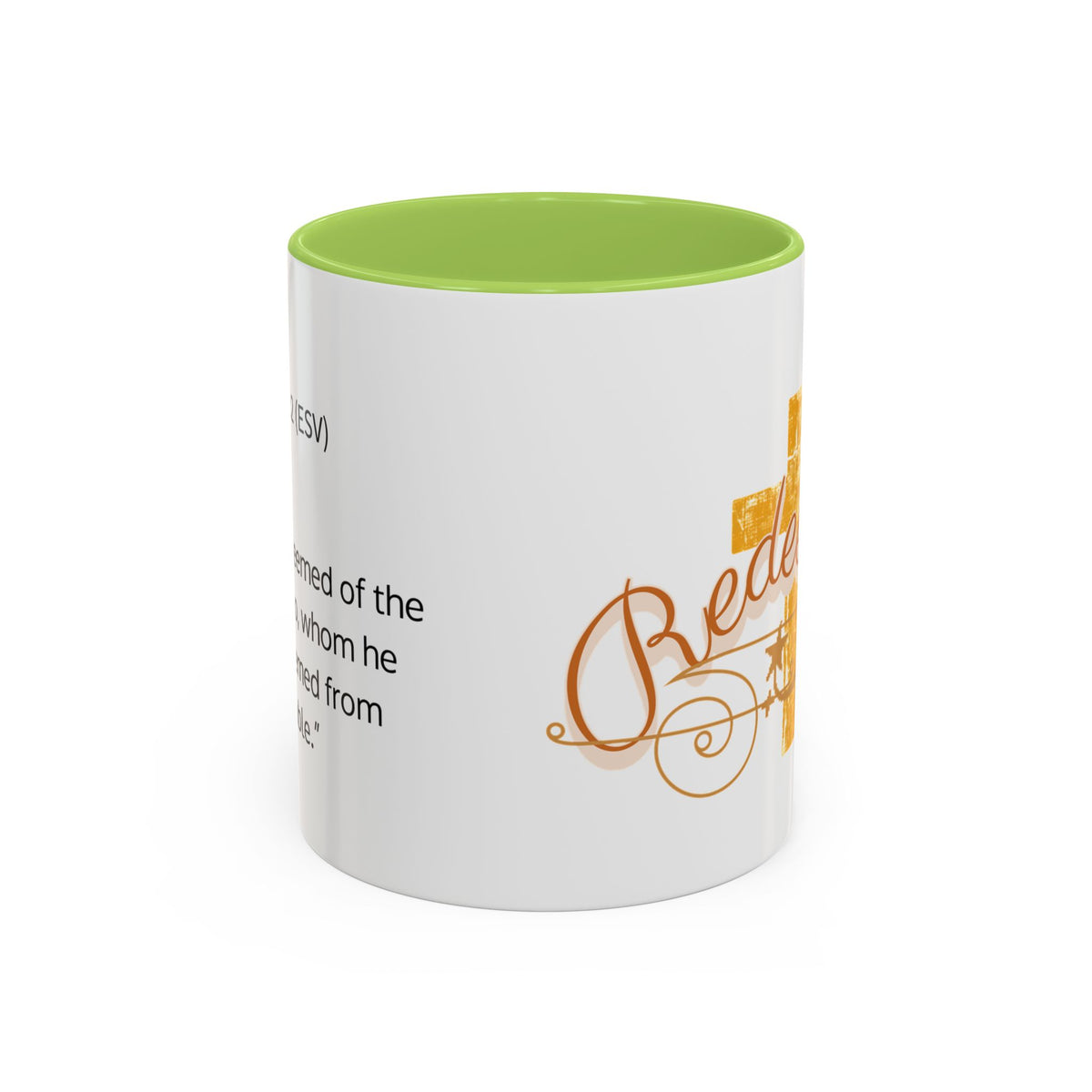 Redeemed Cross Accent Coffee Mug — Inspirational Christian Tea Cup (11/15oz)