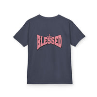 Kids Tee — "Prayer & Play" Cute Christian Shirt (Blessed Back Design)