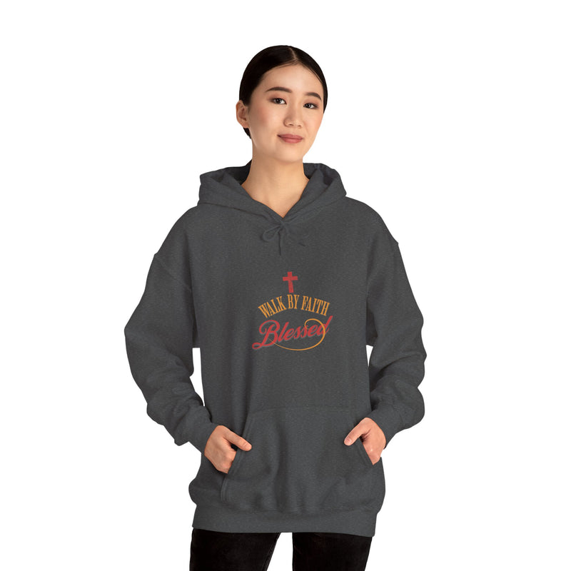 Unisex Blessed Faith Hoodie - 'Walk by Faith' Christian Pullover