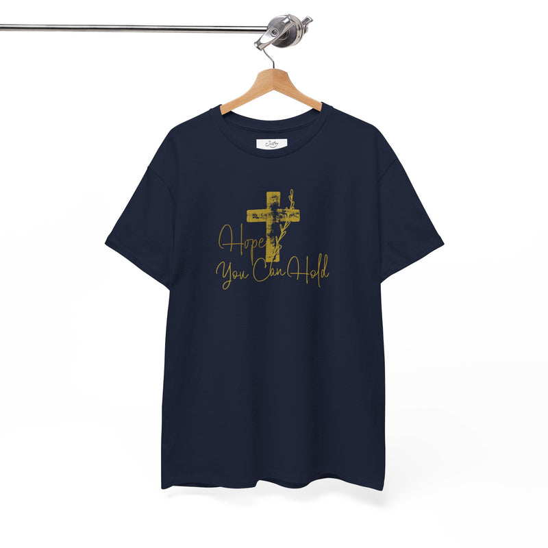 Christian T-Shirt - 'Hope You Can Hold' Gold Cross Tee