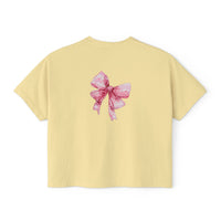 Amen, Algorithms, Angels, Pink Bow Graphic Boxy Tee