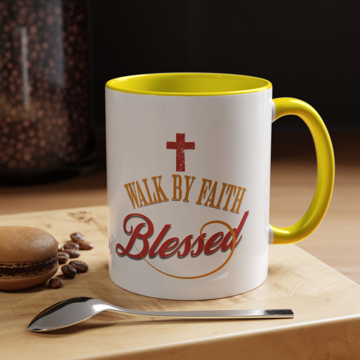 Blessed Coffee Mug — "Walk by Faith" Inspirational Christian Mug