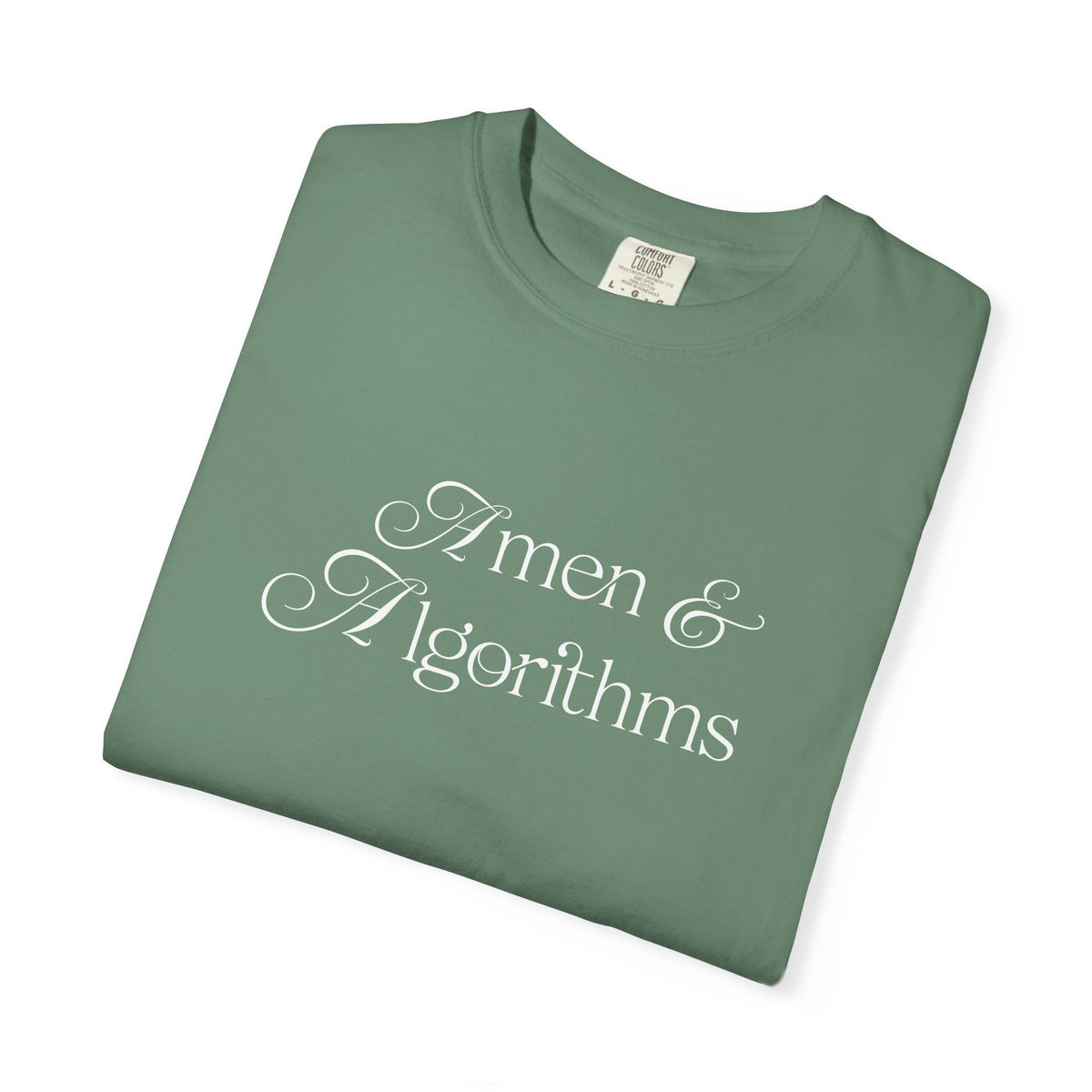 T-Shirt — 'Amen & Algorithms' / 'Blessed with Intelligence' Vintage Garment-Dyed Tee