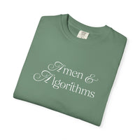 T-Shirt — 'Amen & Algorithms' / 'Blessed with Intelligence' Vintage Garment-Dyed Tee