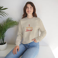 Unisex Christian Crewneck Sweatshirt — "Blessed" Faith Cross Graphic