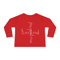 Toddler Tee — "Loved" Cute Teddy Bear Cross Design Long Sleeve