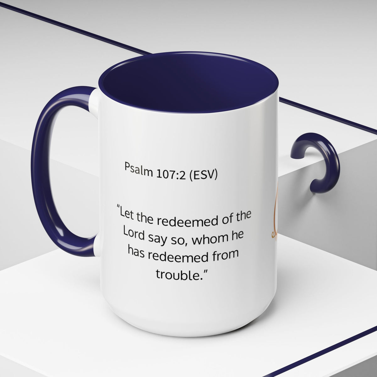 Redeemed Cross Accent Coffee Mug — Inspirational Christian Tea Cup (11/15oz)