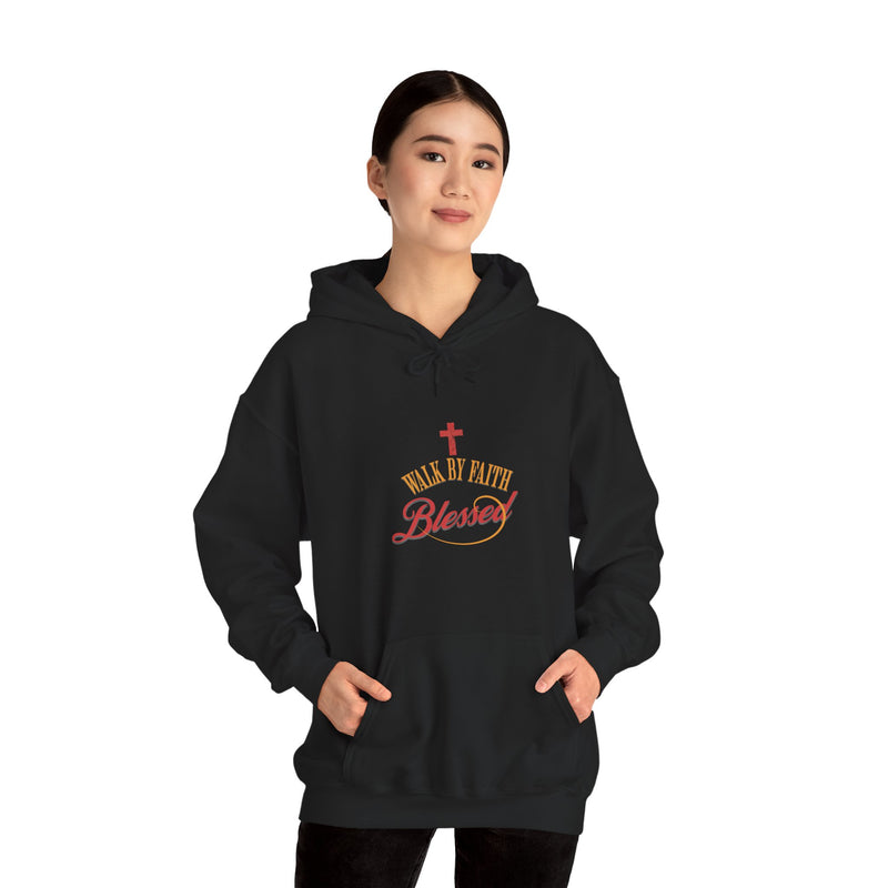 Unisex Blessed Faith Hoodie - 'Walk by Faith' Christian Pullover