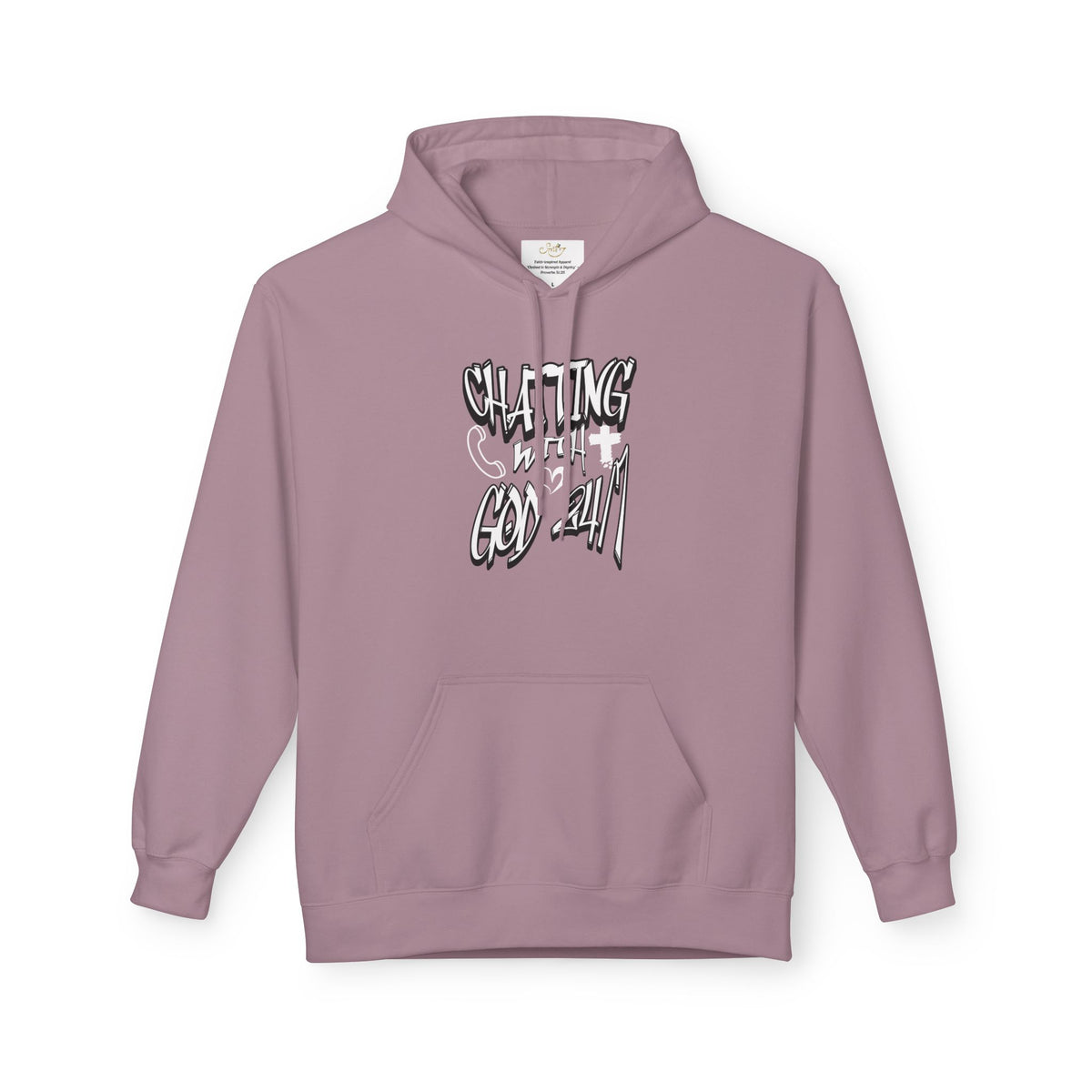 Chatting with God 24/7 Hoodie — Spiritual Prayer Graphic