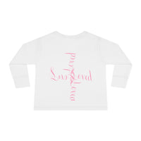 Toddler Tee — "Loved" Cute Teddy Bear Cross Design Long Sleeve