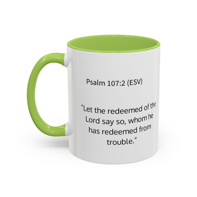 Redeemed Cross Accent Coffee Mug — Inspirational Christian Tea Cup (11/15oz)