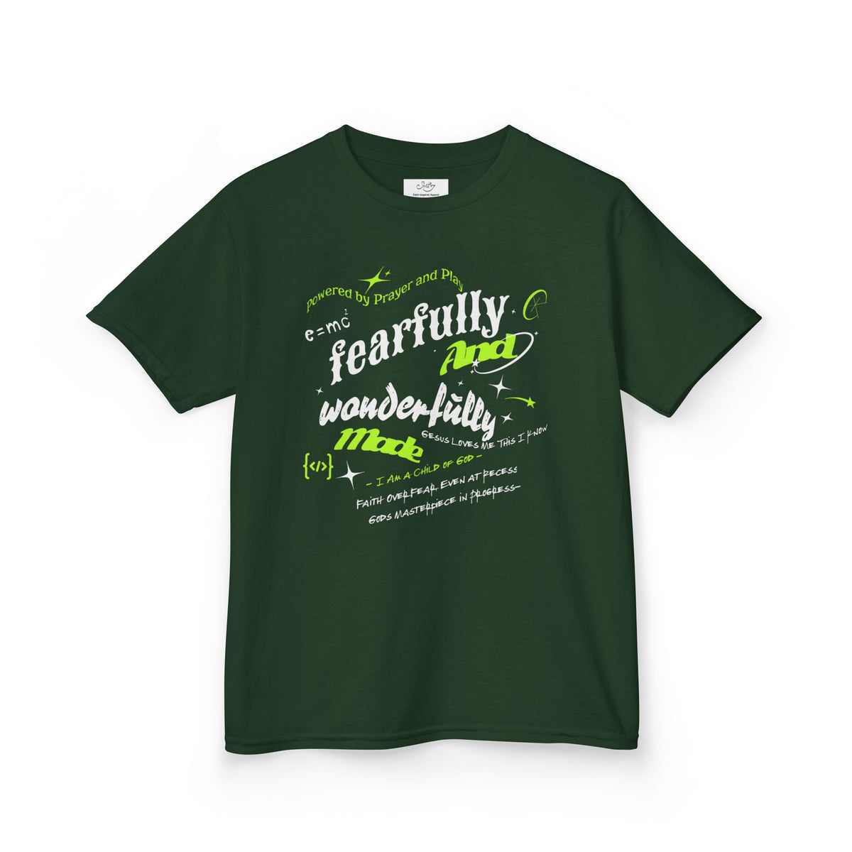 Kids Tee — "Fearfully and Wonderfully Made" Inspirational Christian Shirt