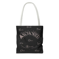 Anchored Inspirational Tote Bag — 'Anchored' Script Design