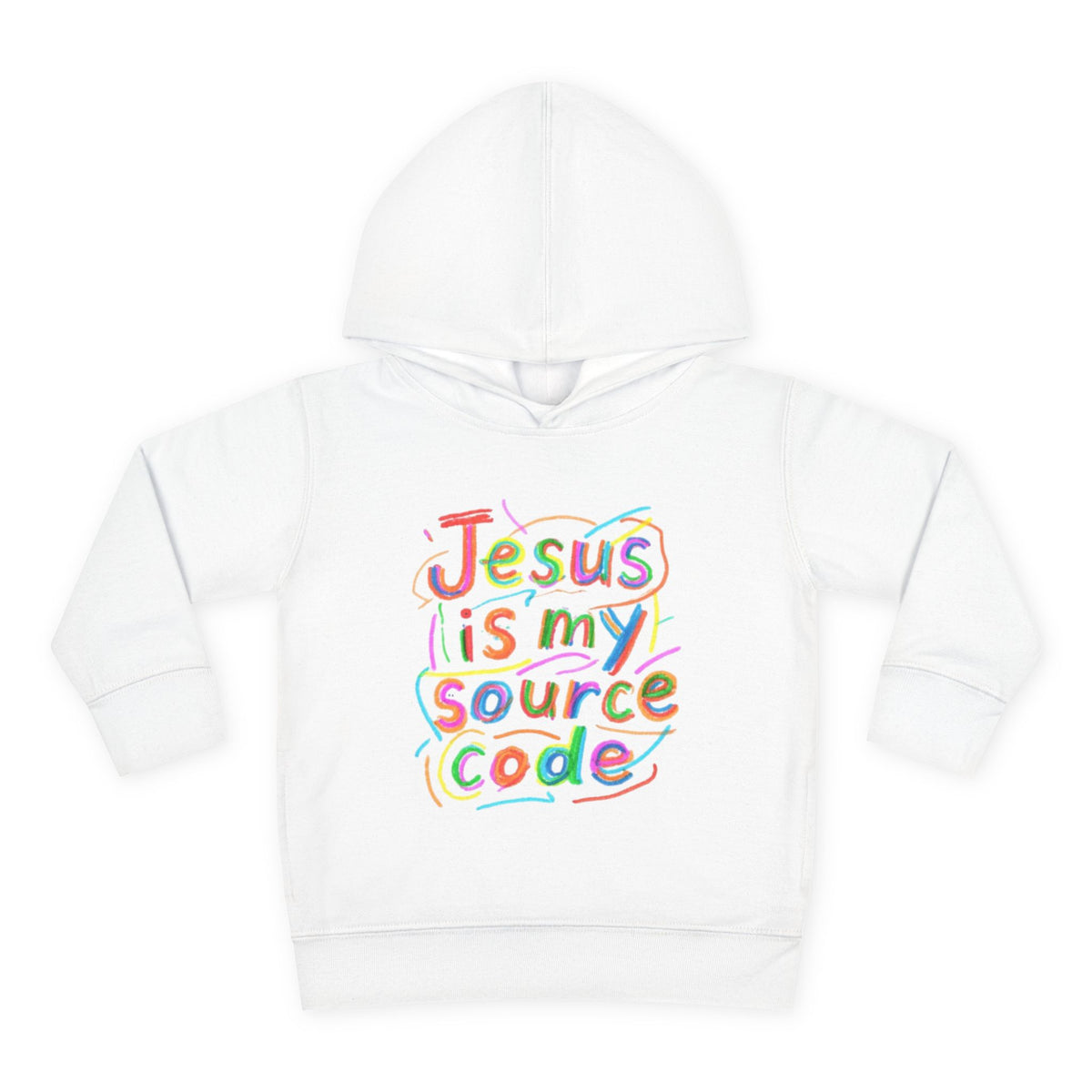 Toddler Hoodie - "Jesus Is My Source Code" Colorful Christian Pullover