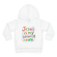 Toddler Hoodie - "Jesus Is My Source Code" Colorful Christian Pullover
