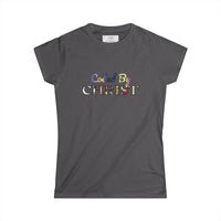 Coded By Christ Women’s Tee — Pastel Script Faith T‑Shirt