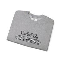 Crewneck Sweatshirt — "Coded By Christ" Inspirational Christian Graphic