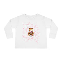 Toddler Tee — "Loved" Cute Teddy Bear Cross Design Long Sleeve